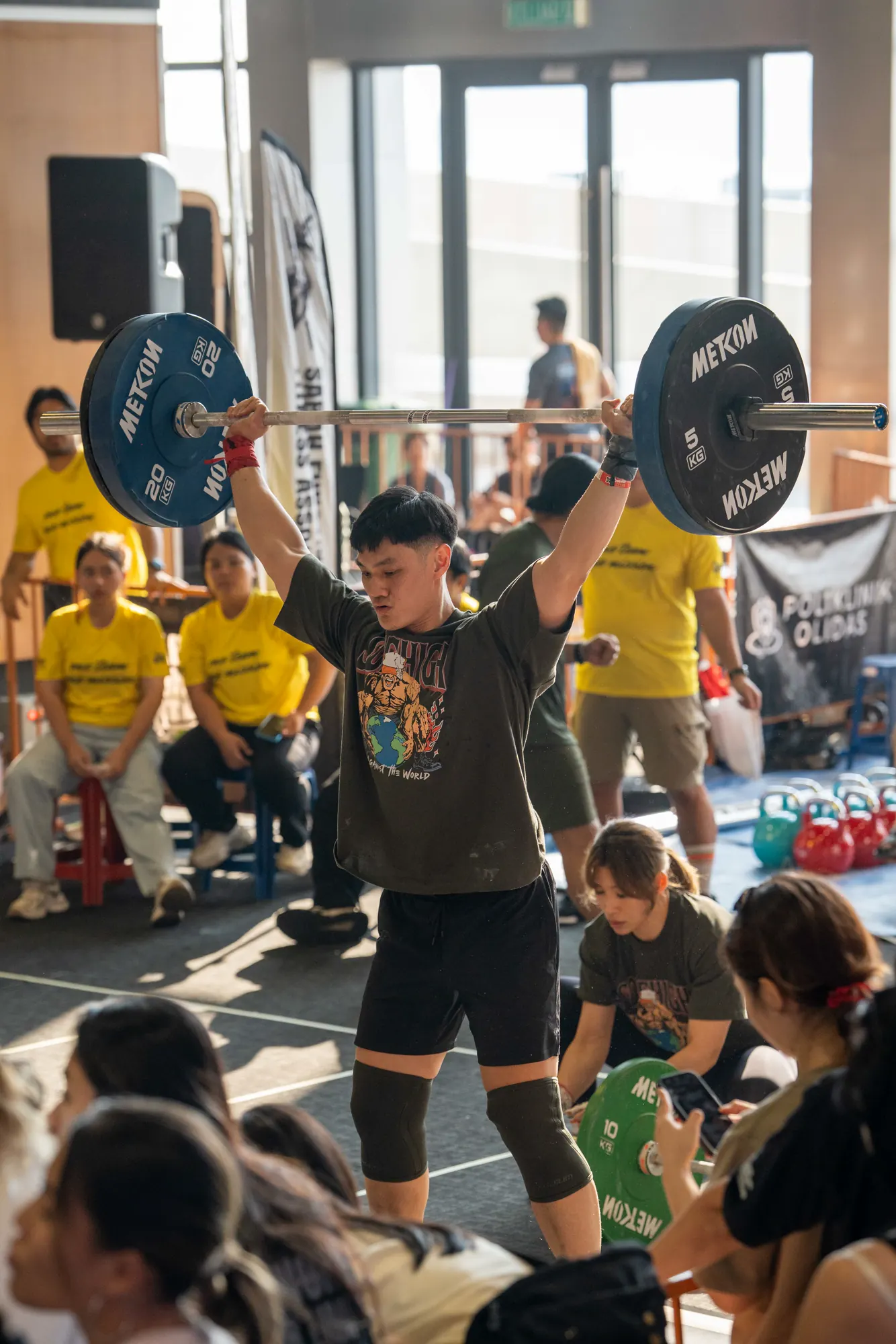 Athlete lifting on the competition platform