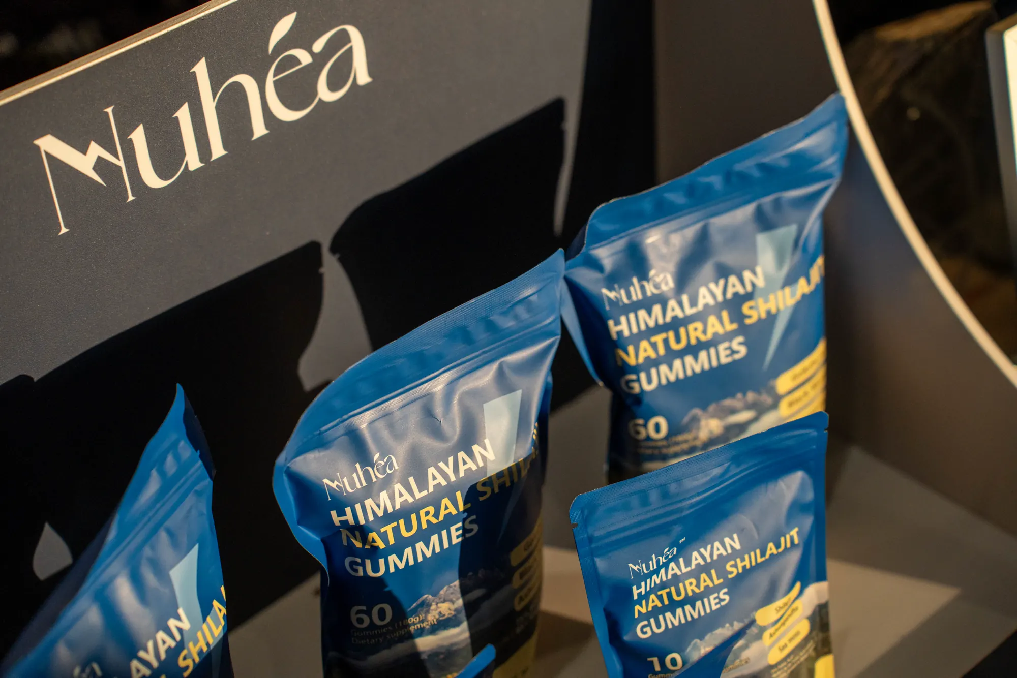 Nuhéa product pouches at the event activation